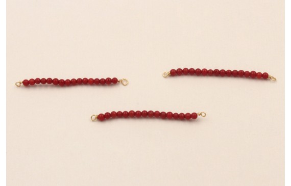 Bastón de 40mm con piedra Coral de 2mm