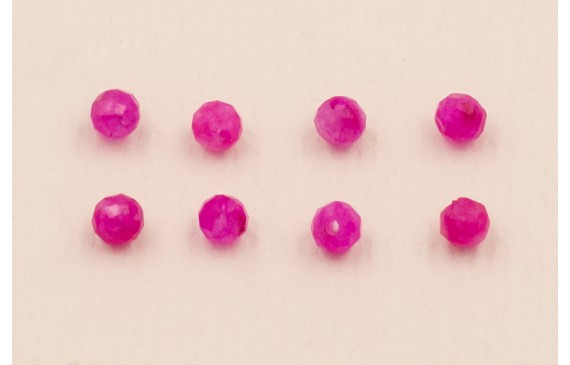 Bola Facetada Piedra Cuarzo 2*2mm color Fuxia