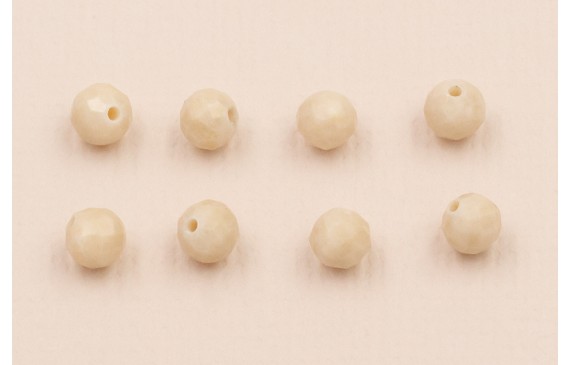 Bola Facetada Piedra Cuarzo 3*3mm color Crema