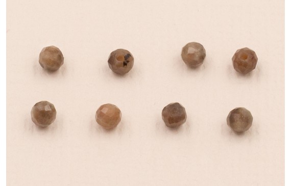 Bola Facetada Piedra Cuarzo 2*2mm color Marrón Bola Facetada Piedra Cuarzo 2*2mm color Marrón