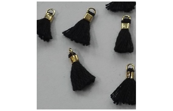 Micro pompon 10mm long. Color Negro