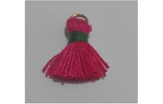 Pompon bicolor 16mm Fuxia-verde