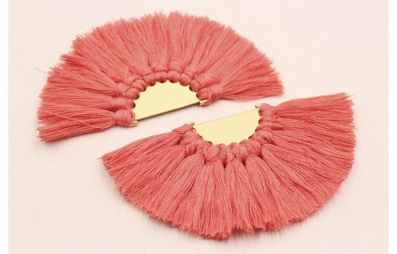 Semidisco de pompones 100*50mm  Dorado Coral