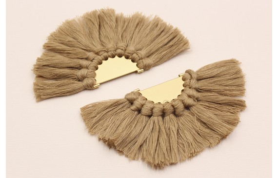 Semidisco de pompones 100*50mm  Dorado Marrón