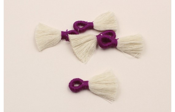 Fleco 35mm blanco y  morado