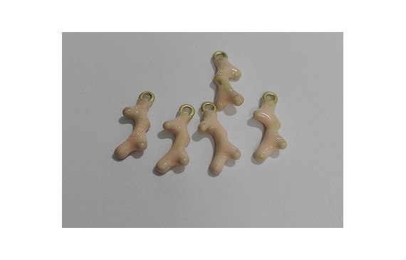 Colgante Coral esmaltado 12mm Rosa