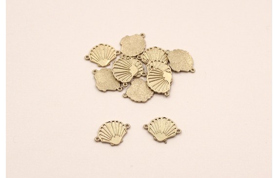 Pieza Concha 2 anillas 14*10mm oro mate Pieza Concha 2 anillas 14*10mm oro mate