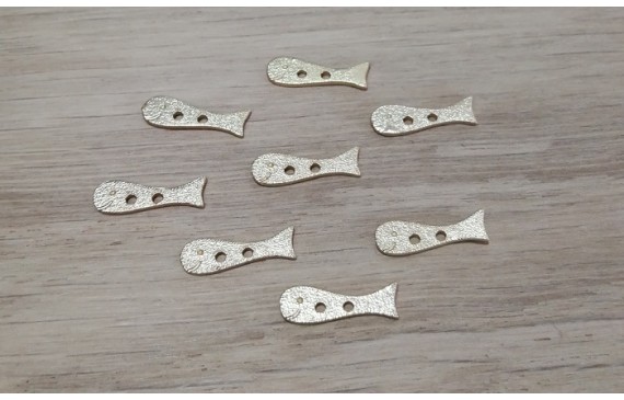 Cuenta Pez doble agujero 18*7mm Oro Mate