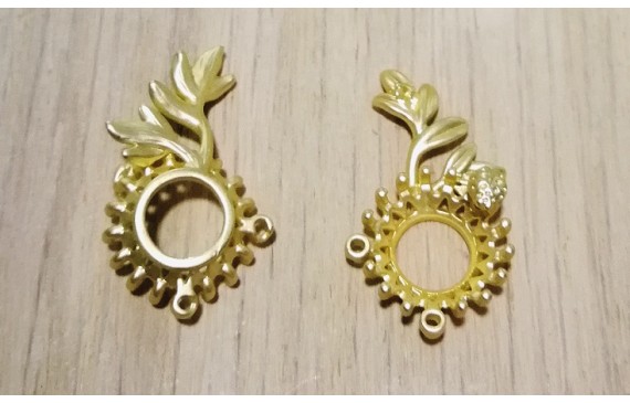 Pieza Floral para cabujón de 11mm Oro Mate