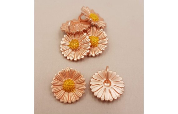 Cuenta Margarita Cobre mate + Oro 12mm