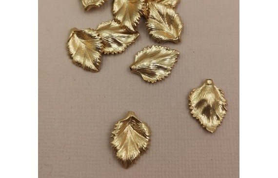 Cuenta Hoja 17*12mm Oro Mate