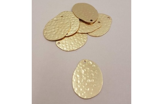 Colgante Lámina Ovalada Martilleada 21*17mm Oro M. Colgante Lámina Ovalada Martilleada 21*17mm Oro M.