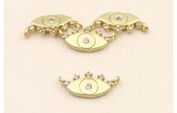 Pieza Ojo Turco Lágrimas de brillos 13*7mm Oro Pieza Ojo Turco Lágrimas de brillos 13*7mm Oro