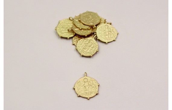 Chapa inscripciones  17mm diámetro Oro Mate