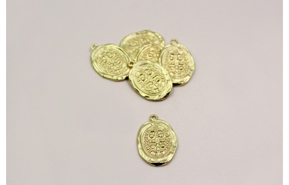 Chapa Ovalada 29*20mm Oro Mate