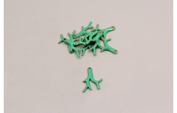 Cogante coral esmaltado 15*10mm azul turquesa Cogante coral esmaltado 15*10mm azul turquesa