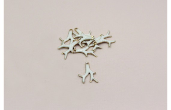 Cogante coral esmaltado 15*10mm Blanco