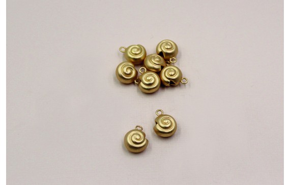 Cogante Caracola 9mm diámetro *7mm Oro Mate