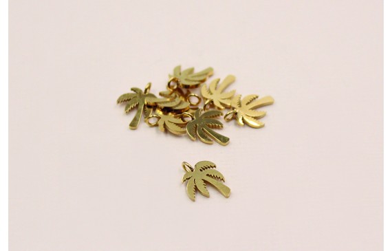 Pieza Palmera 11*8mm Acero Inoxidable baño Oro