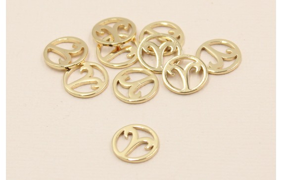 Disco 10mm signo Zodiaco Aries Oro Disco 10mm signo Zodiaco Aries Oro