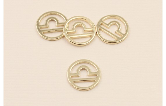 Disco 10mm signo Zodiaco Libra Oro