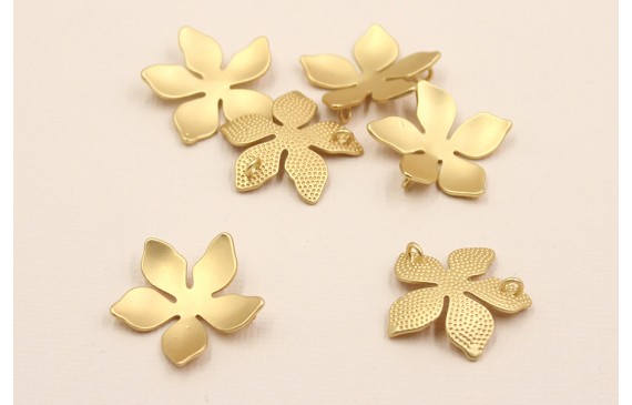 Pieza Flor 5 Pétalos Dorado Mate 23mm diámetro