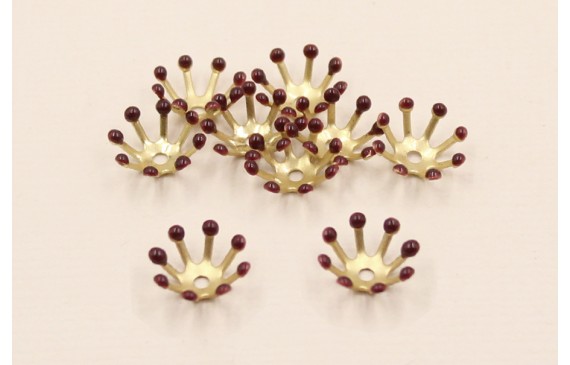 Casquilla 10mm con 8 pestañas esmaltadas Granate