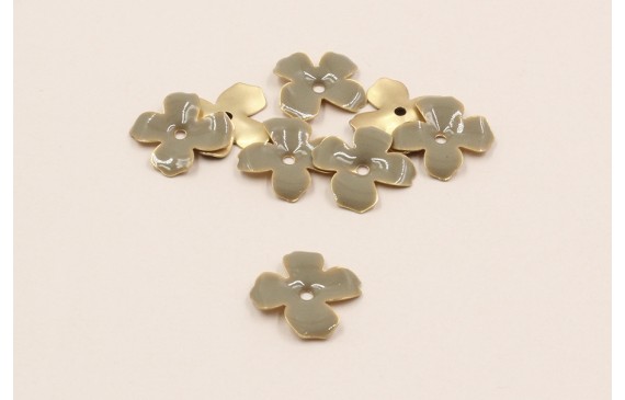 Cuenta Flor 15mm esmaltada Visón