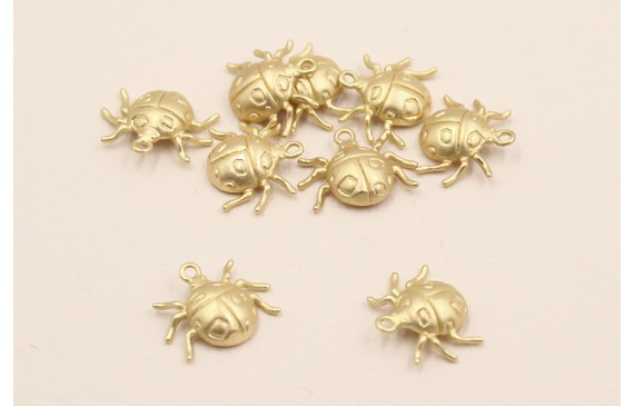 Colgante escarabajo pelotero 11*15*3mm Dorado Mate
