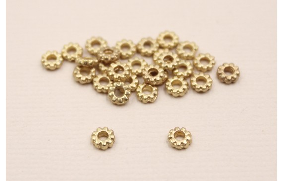 Rueda estriada de 3*1mm Dorado Mate Rueda estriada de 3*1mm Dorado Mate