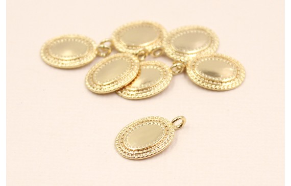 Colgante Ovalo enmarcado 15*10mm Oro