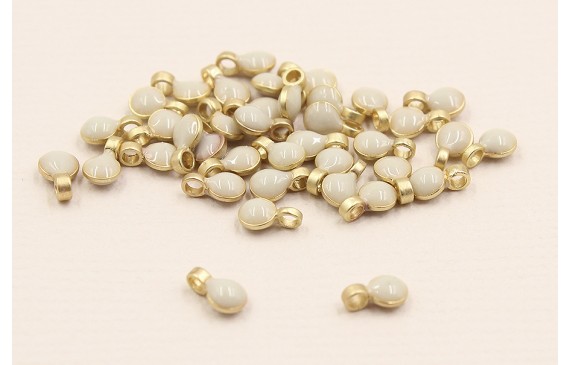 Disco de 3mm  con esmalte Beige con arandela