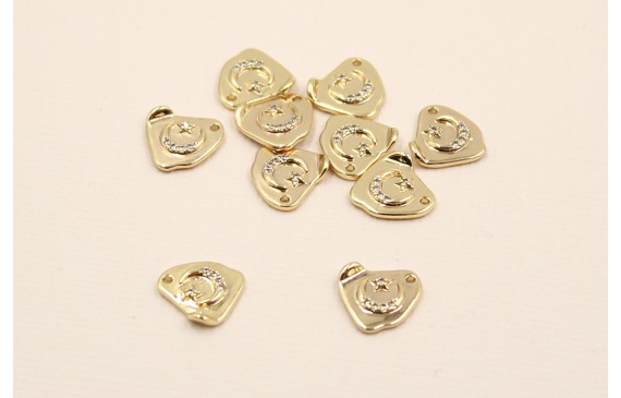 Cuadrado Irregular 13*11mm Microbrillos Media Luna Cuadrado Irregular 13*11mm Microbrillos Media Luna