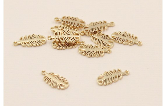 Pieza Hojita Calada Acero Inoxidable 11*5mm Oro