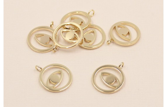 Colgante Acero Inoxidable 11mm Ojo Oro