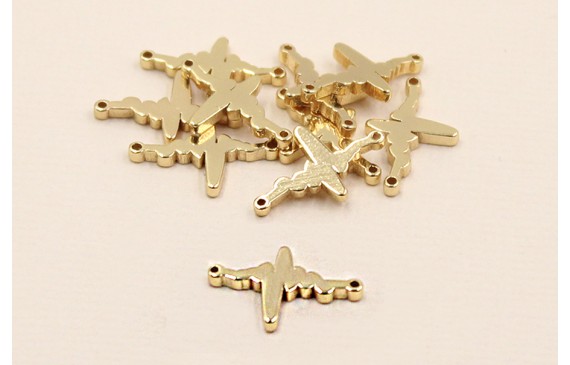 Pieza Ac.Inox Latido Corazón 14*9mm Oro Pieza Ac.Inox Latido Corazón 14*9mm Oro