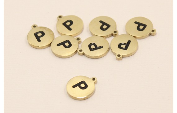 Chapa acero Inoxidable 10mm letra P Chapa acero Inoxidable 10mm letra P