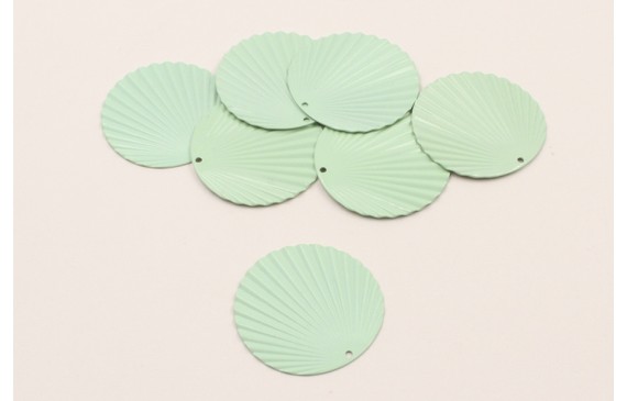 Disco ondulado 37mm Esmaltado verde turquesa