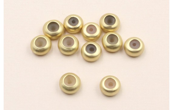 Disco 6mm Oro diam con silicona, agujero de 1mm Disco 6mm Oro diam con silicona, agujero de 1mm
