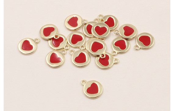 Chapita corazon Rojoo 7mm