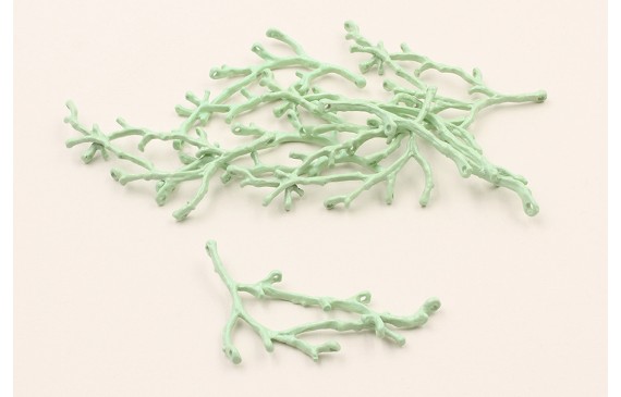 Cuenta Rama Coral 50*24mm Esmalte verde Turquesa