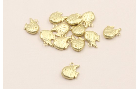Colgante Pez Dorado Mate 9*10mm Colgante Pez Dorado Mate 9*10mm