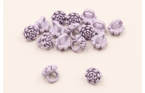 Flor de 7mm con anilla de 4mm interior Lila Flor de 7mm con anilla de 4mm interior Lila