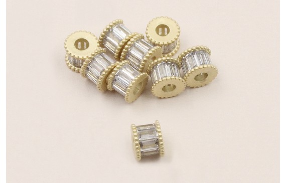 Cuenta Tonel 7mm*5 agujero de 3mm con Cristales