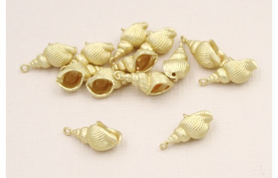 Cuenta Caracola Dorado Mate 14*6mm Cuenta Caracola Dorado Mate 14*6mm
