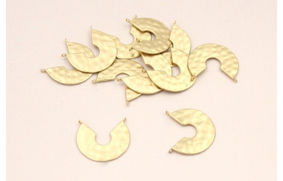 Cuenta Semicirculo labrado de 18mm Dorado Mate