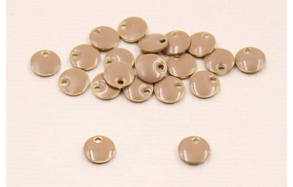 Cuenta Disco esmaltado 6mm Visón