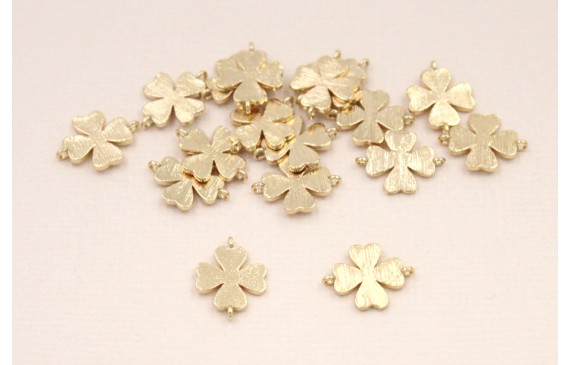 Cuenta Trébol 4 hojas dorado 10mm Cuenta Trébol 4 hojas dorado 10mm