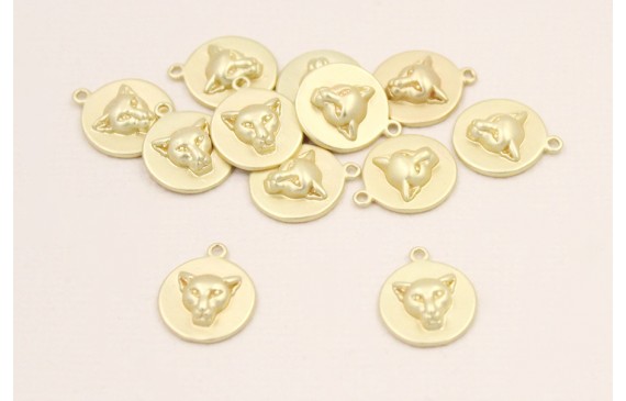 Disco cabeza tigre incrustada 10mm Dorado Mate