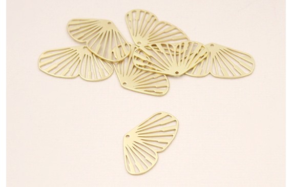 Cuenta Ala Mariposa 27*15mm Dorado Mate